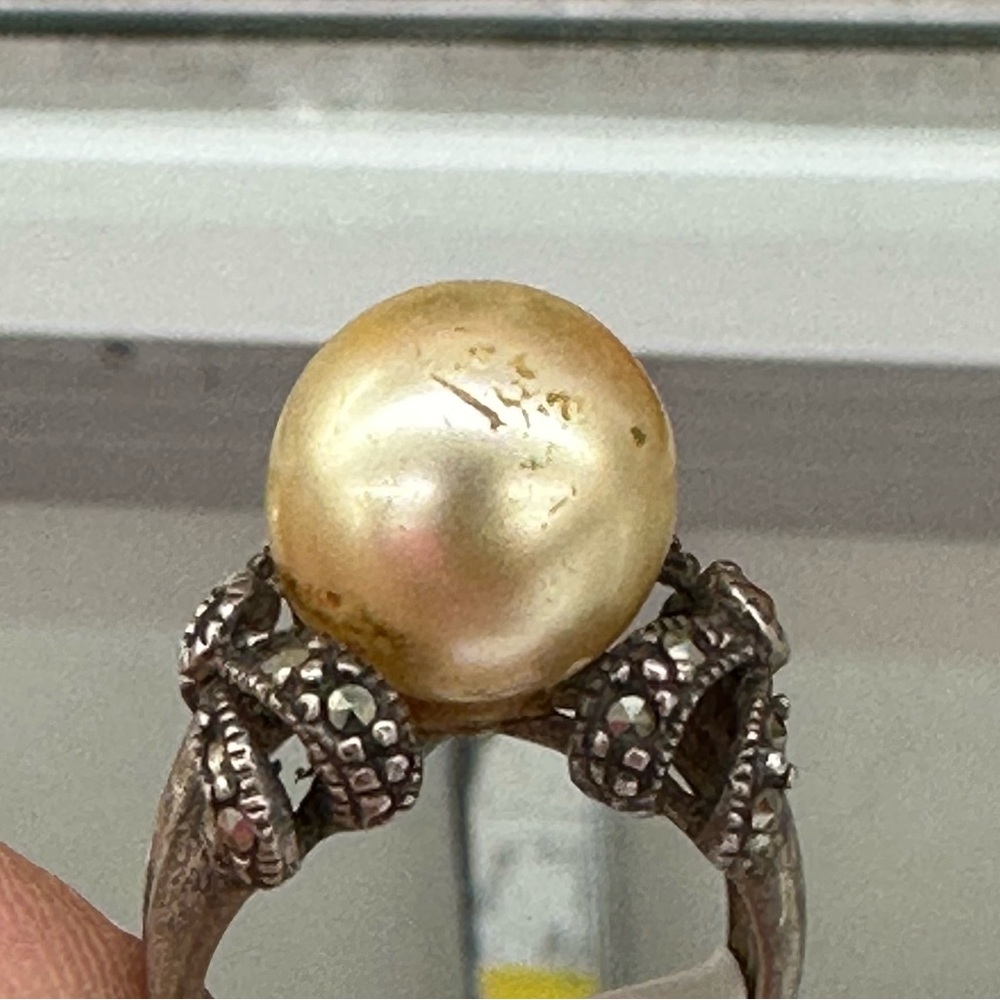 Antique Gold and Silver Pearl Ring
